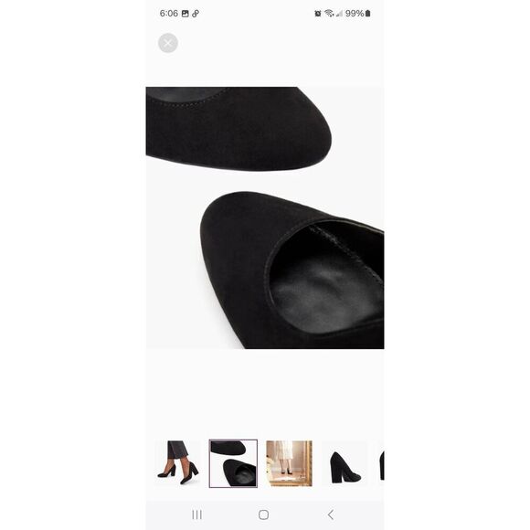 New 7.5 JustFab Black Daphne-E Round Toe Chunky Block High Heel Dress Shoes - Picture 2 of 9